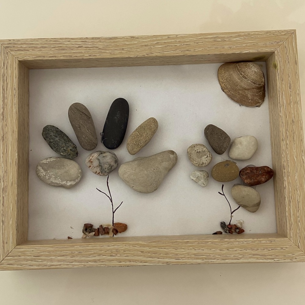 Natural Stone Art in Wooden Frame